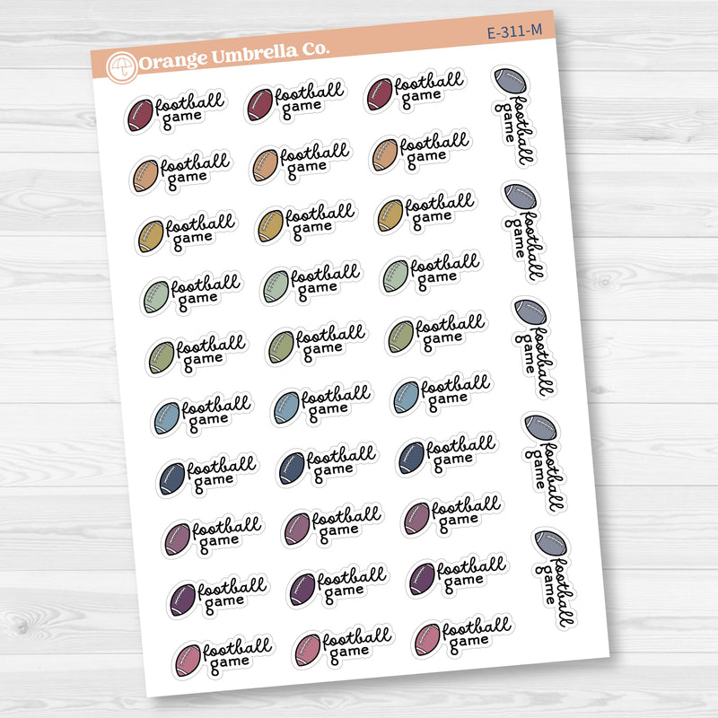 Football Game Event Planner Stickers | F16 | E-311