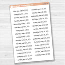 Dates of the Month - Jan-Jun 2025 Planner Stickers | F17 Print | B-784-789-B