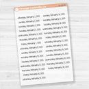 Dates of the Month - Jan-Jun 2025 Planner Stickers | F17 Print Clear Matte | B-784-789-BCM