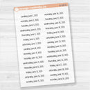 Dates of the Month - Jan-Jun 2025 Planner Stickers | F17 Print Clear Matte | B-784-789-BCM