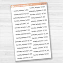 Dates of the Month - Jul-Dec 2025 Planner Stickers | F17 Print | B-790-795-B