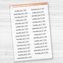 Dates of the Month - Jul-Dec 2025 Planner Stickers | F17 Print Clear Matte | B-790-795-BCM