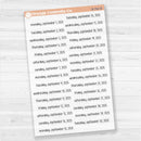 Dates of the Month - Jul-Dec 2025 Planner Stickers | F17 Print Clear Matte | B-790-795-BCM