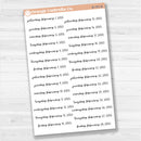 Dates of the Month - Jan-Jun 2025 Planner Stickers | F17 Script | B-796-801-B