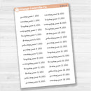 Dates of the Month - Jan-Jun 2025 Planner Stickers | F17 Script | B-796-801-B