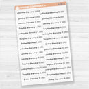 Dates of the Month - Jan-Jun 2025 Planner Stickers | F17 Script Clear Matte | B-796-801-BCM
