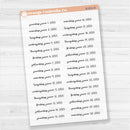 Dates of the Month - Jan-Jun 2025 Planner Stickers | F17 Script Clear Matte | B-796-801-BCM