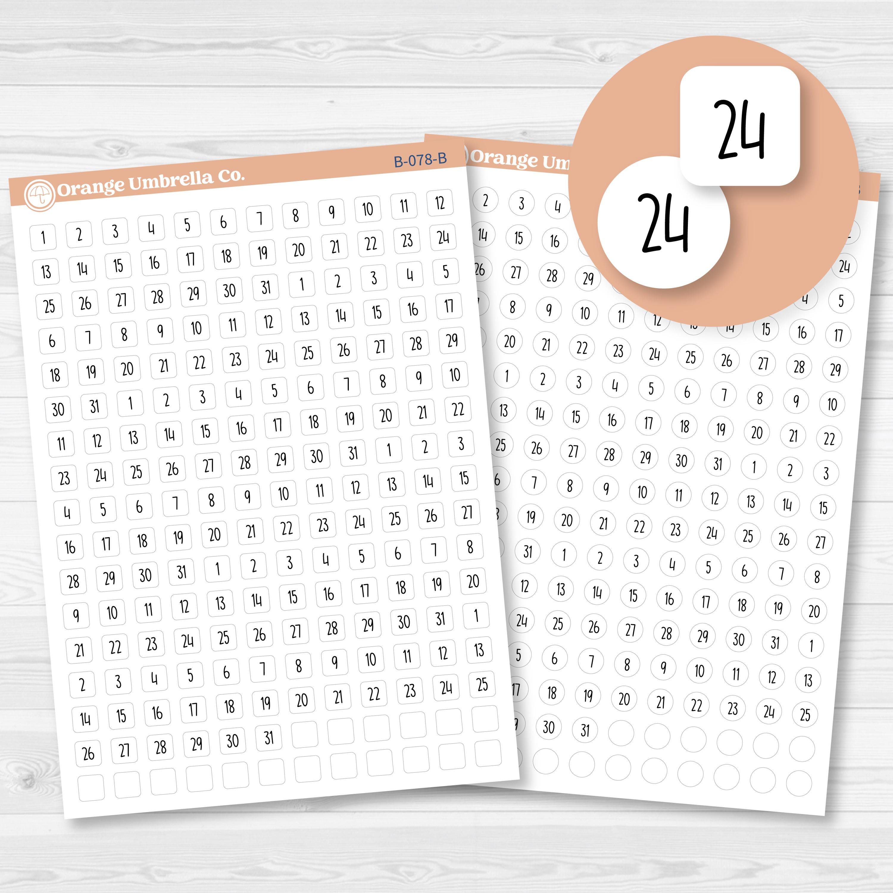 6 months of Mini Date Dots Covers Planner Stickers | F17 Print | B-078-B-079