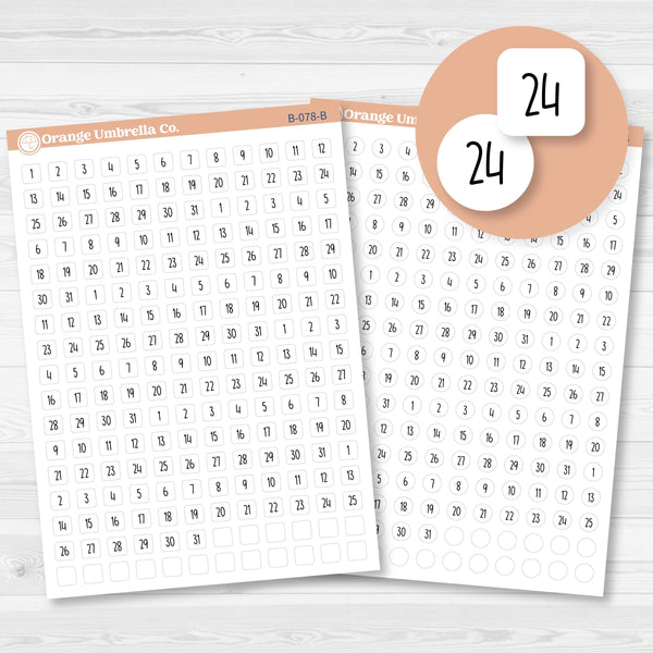 6 months of Mini Date Dots Covers Planner Stickers | F17 Print | B-078-B-079