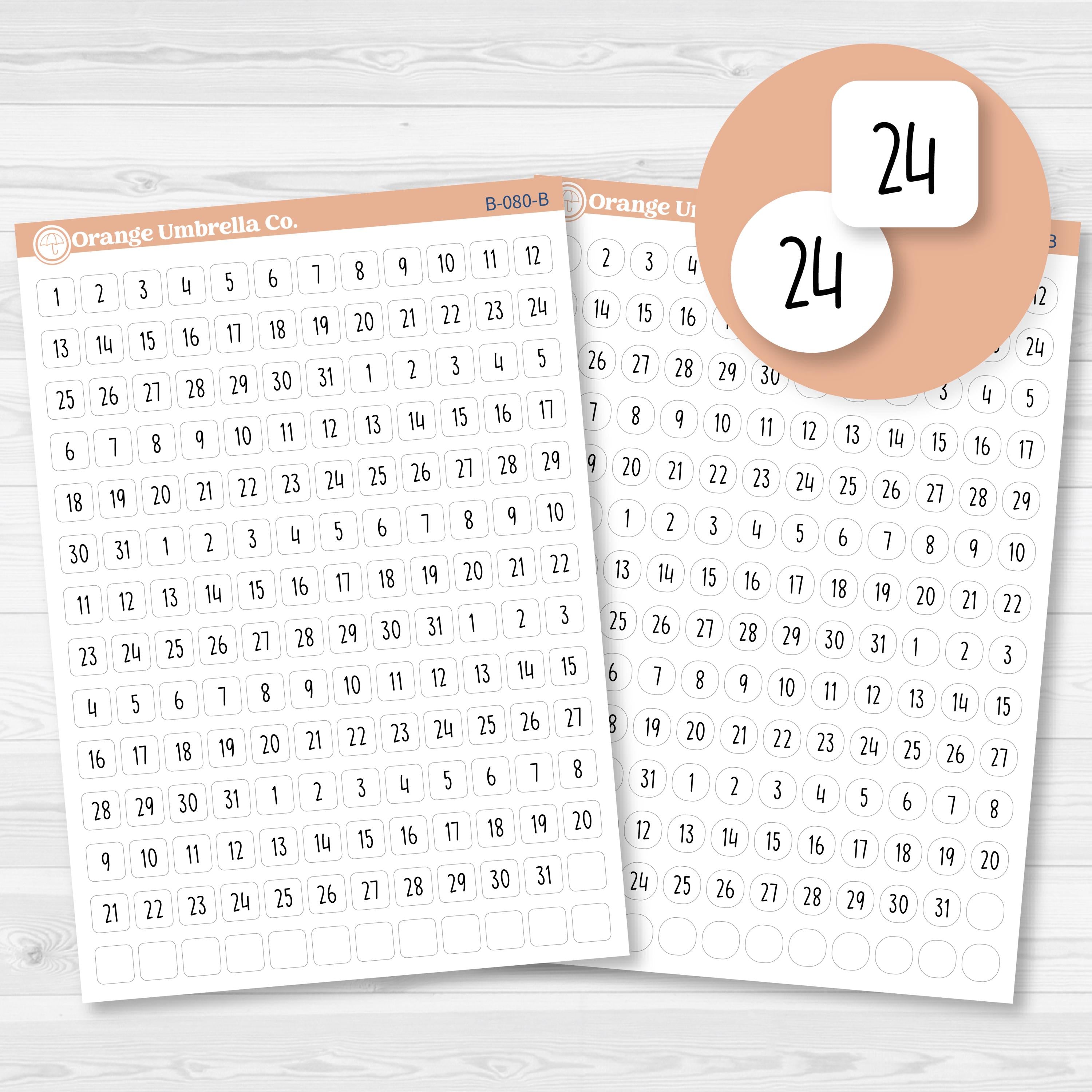 5 Months of Date Dots Covers Planner Stickers | F17 Print | B-080-B-081