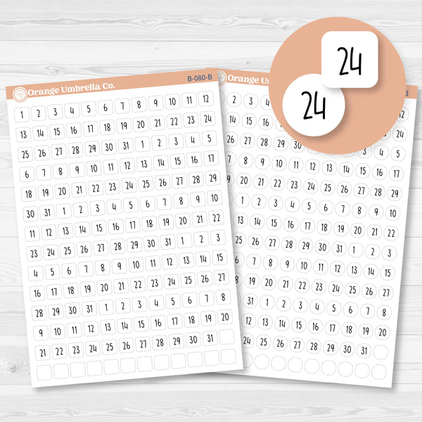 5 Months of Date Dots Covers Planner Stickers | F17 Print | B-080-B-081