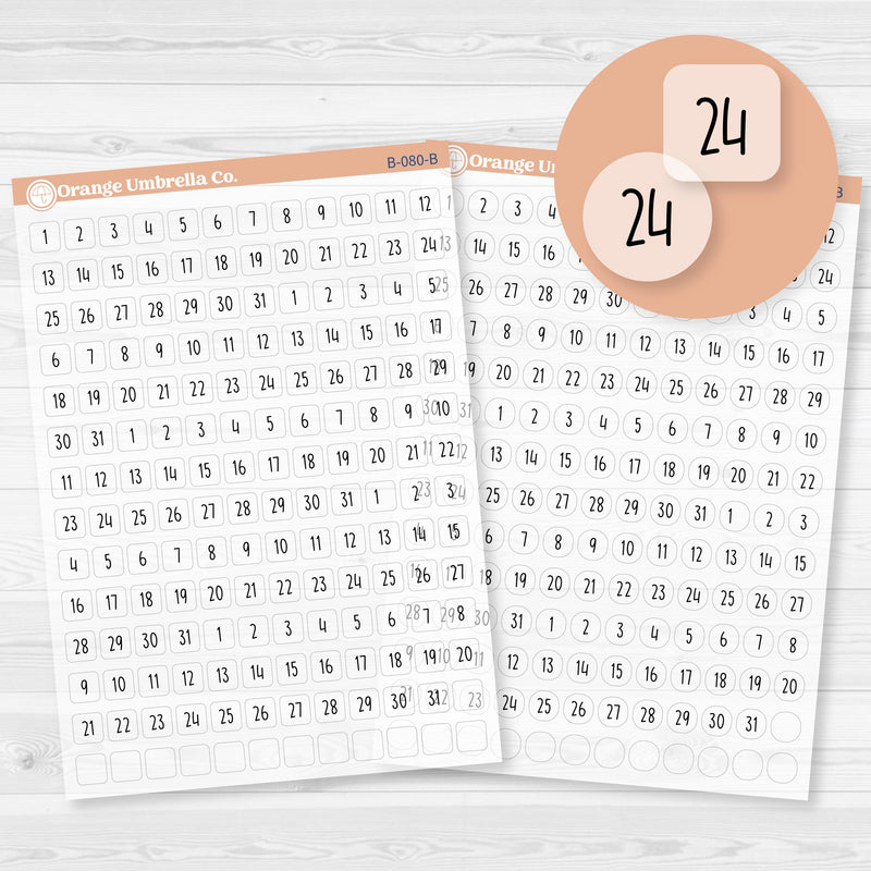 5 Months of Date Dots Covers Planner Stickers | F17 Print Clear Matte | B-080-B-081-BCM