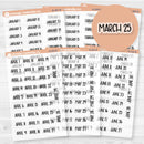 Dates of the Month Planner Stickers and Labels | F8 Clear Matte | B-387-392-BCM
