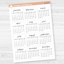 2026 Mini Calendar Planner Stickers | F17 | B-058