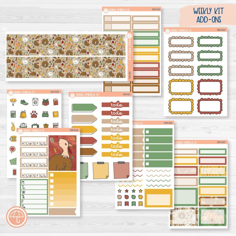 Thanksgiving Planner Kit | Weekly Add-On Planner Kit Stickers | Turkey Trot | 350-012