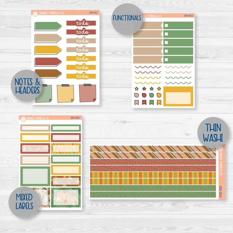 Thanksgiving Planner Kit | Weekly Add-On Planner Kit Stickers | Turkey Trot | 350-012