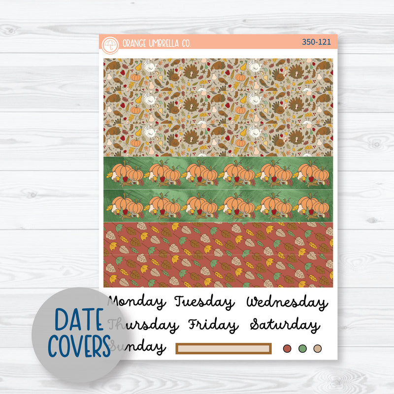 Thanksgiving Planner Kit | A5 Daily Duo Planner Kit Stickers | Turkey Trot | 350-121