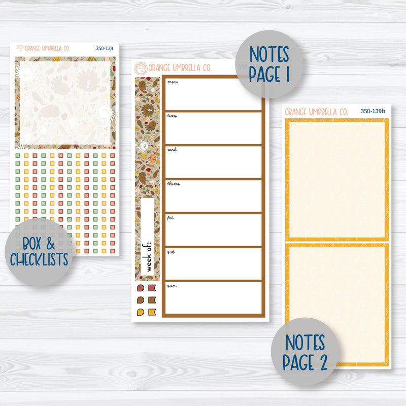 Thanksgiving Planner Kit | 7x9 Daily Duo Planner Kit Stickers | Turkey Trot | 350-131