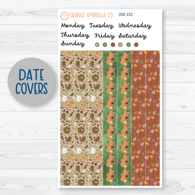 Thanksgiving Planner Kit | 7x9 Plum Daily Planner Kit Stickers | Turkey Trot | 350-151