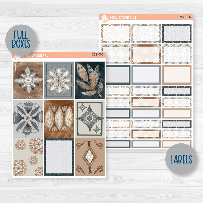 Neutral Florals And Shapes | Weekly Planner Kit Stickers | Serenity | 351-001