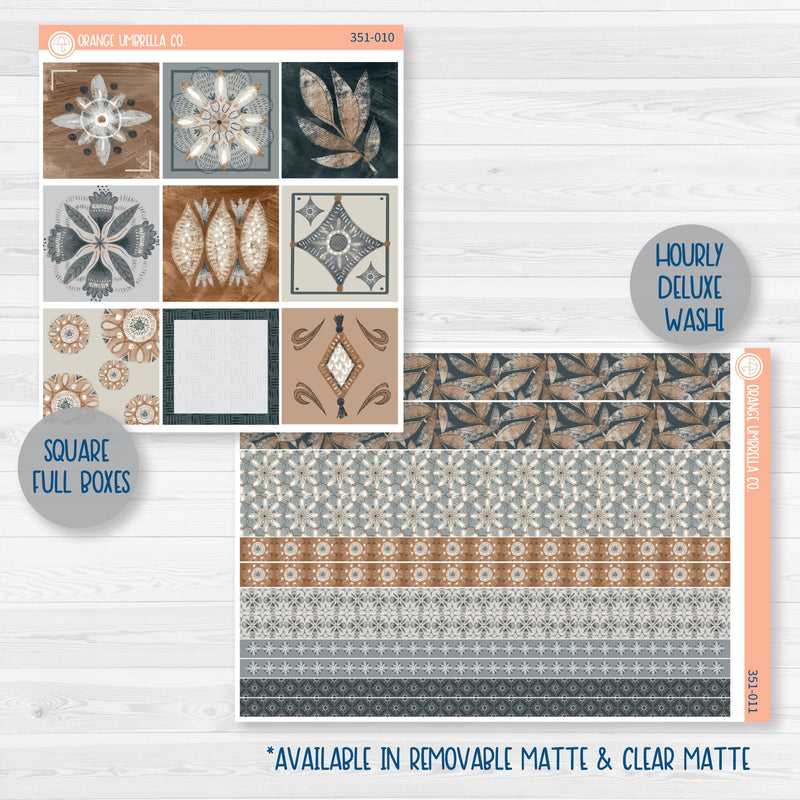 Neutral Florals And Shapes | Weekly Planner Kit Stickers | Serenity | 351-001