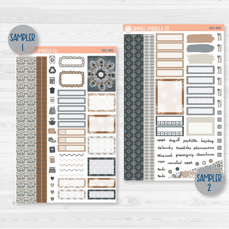 Neutral Florals And Shapes | Weekly Planner Kit Stickers | Serenity | 351-001