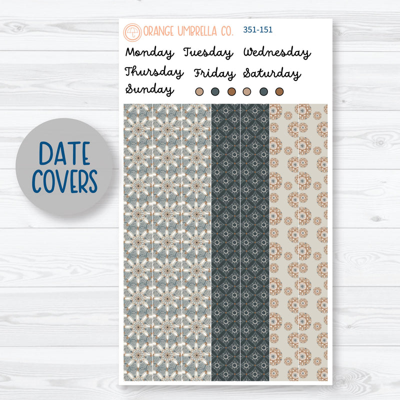 Neutral Florals And Shapes | 7x9 Plum Daily Planner Kit Stickers | Serenity | 351-151