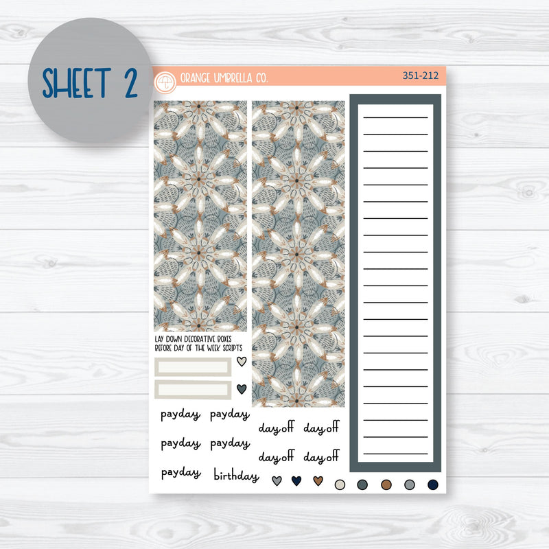 Neutral Florals And Shapes | A5 Plum Monthly Planner Kit Stickers | Serenity | 351-211