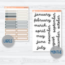 Neutral Florals And Shapes | 8.5x11 Plum Monthly Planner Kit Stickers | Serenity | 351-231
