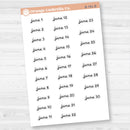 Dates of the Month Planner Stickers and Labels | F16 Script | B-736-741-B