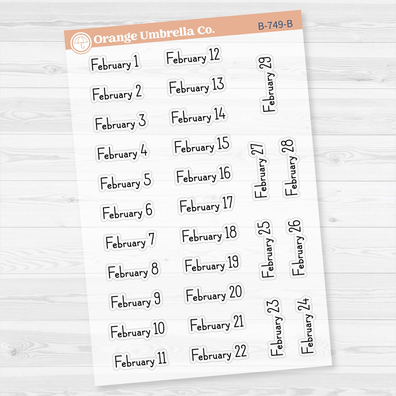 Dates of the Month Planner Stickers and Labels | F16 Print Clear Matte | B-748-753-BCM