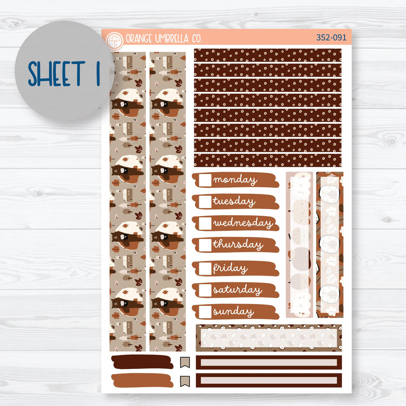 Winter Animals Kit | 7x9 Compact Vertical Planner Kit Stickers | Hibernate | 352-091