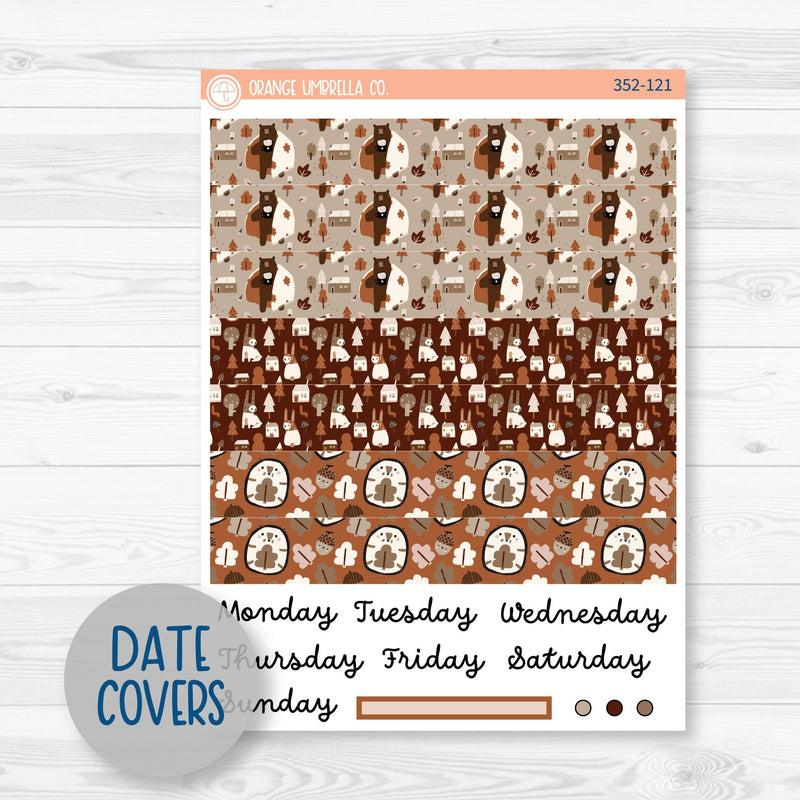 Winter Animals Kit | A5 Daily Duo Planner Kit Stickers | Hibernate | 352-121