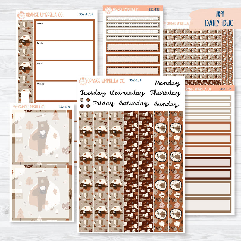 Winter Animals Kit | 7x9 Daily Duo Planner Kit Stickers | Hibernate | 352-131