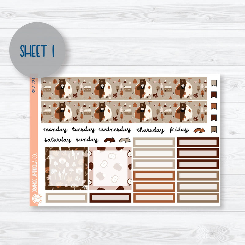 Winter Animals Kit | 7x9 Plum Monthly Planner Kit Stickers | Hibernate | 352-221