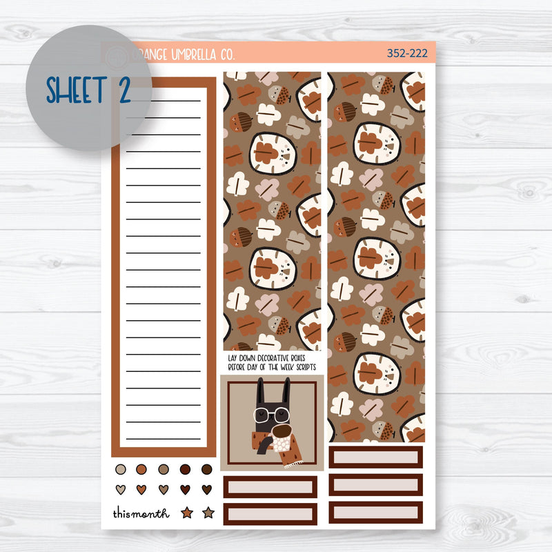 Winter Animals Kit | 7x9 Plum Monthly Planner Kit Stickers | Hibernate | 352-221