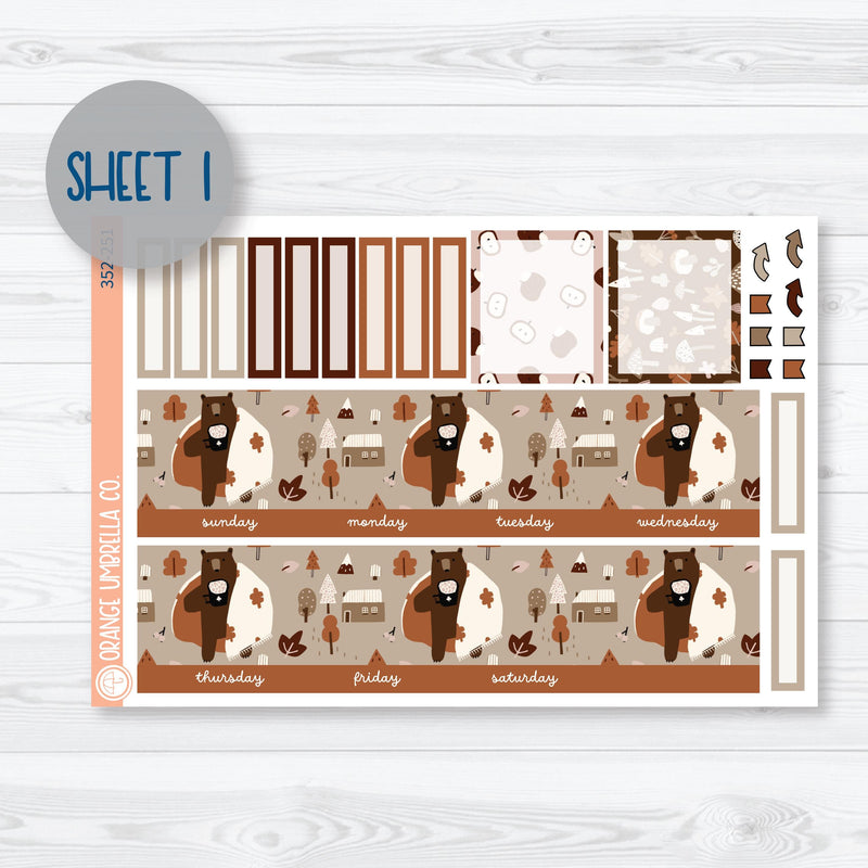 Winter Animals 7x9 ECLP Monthly & Dashboard Planner Kit Stickers | Hibernate | 352-251