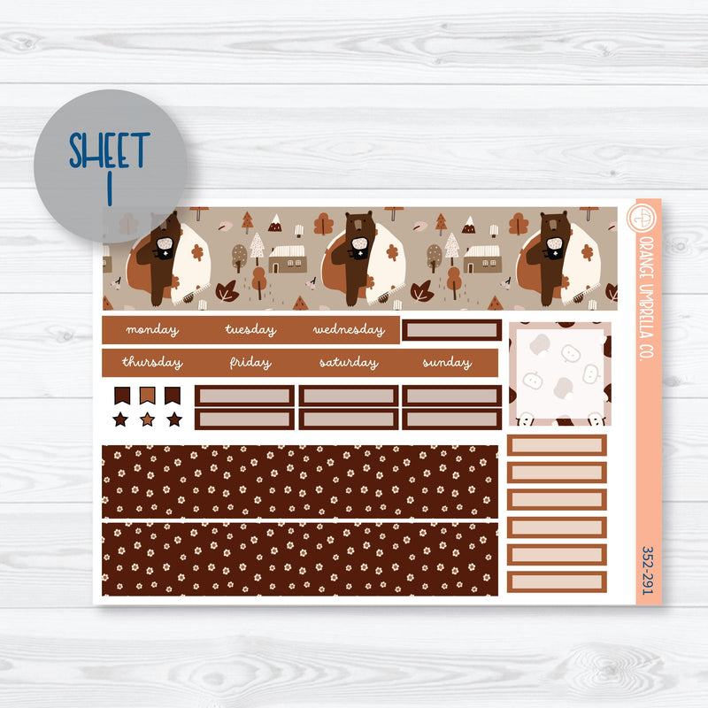 Winter Animals Kit | Hobonichi Cousin Monthly Planner Kit Stickers | Hibernate | 352-291