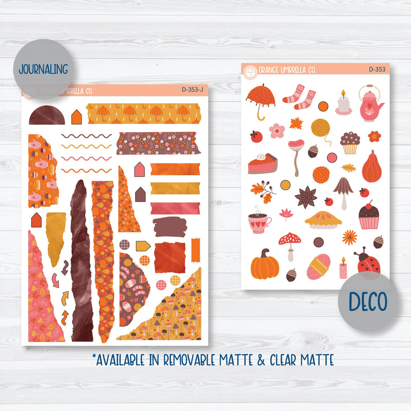 Autumn Vibes Kit | Kit Deco Journaling Planner Stickers | Fall Around | D-353