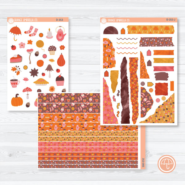 Autumn Vibes Kit | Kit Deco Journaling Planner Stickers | Fall Around | D-353