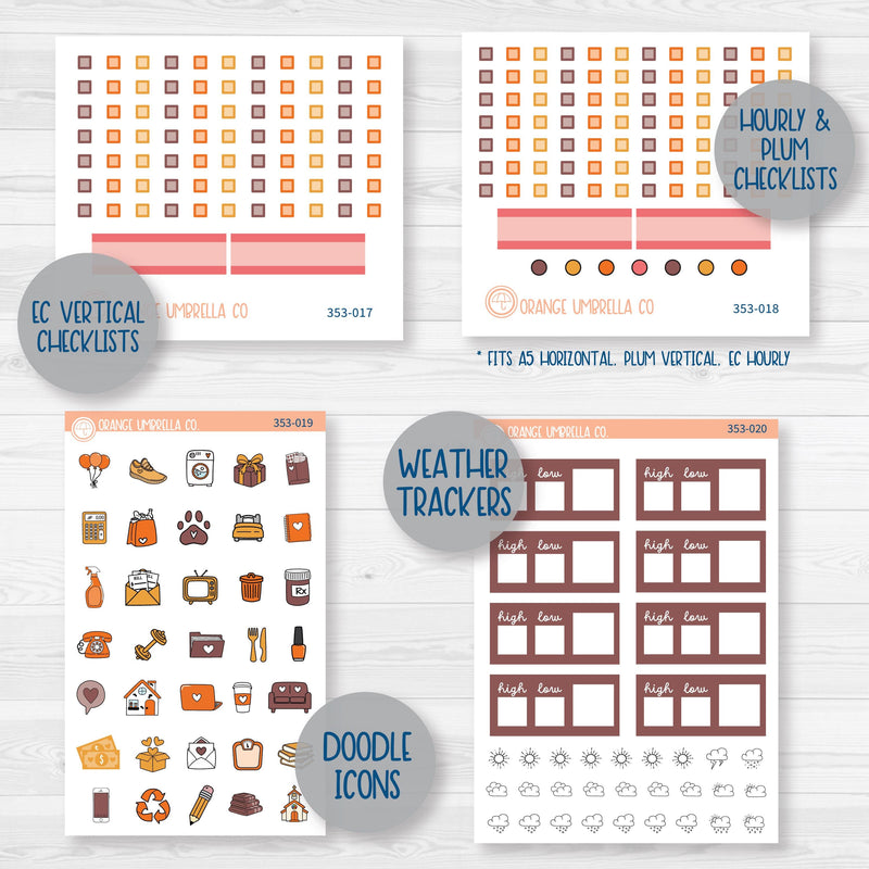 Autumn Vibes Kit | Weekly Add-On Planner Kit Stickers | Fall Around | 353-012