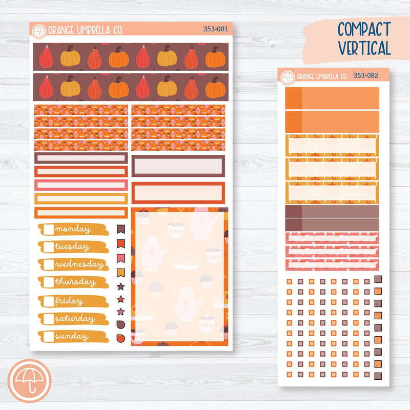 Autumn Vibes Kit| A5 Compact Vertical Planner Kit Stickers for Erin Condren | Fall Around | 353-081