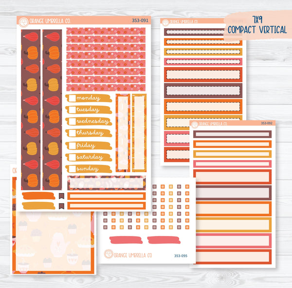 Autumn Vibes Kit | 7x9 Compact Vertical Planner Kit Stickers | Fall Around | 353-091