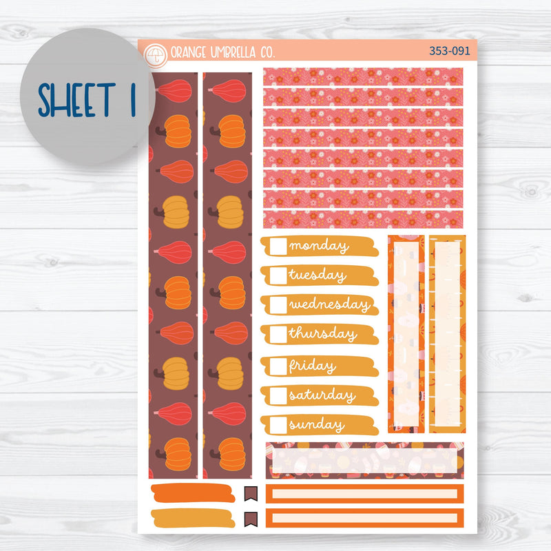 Autumn Vibes Kit | 7x9 Compact Vertical Planner Kit Stickers | Fall Around | 353-091