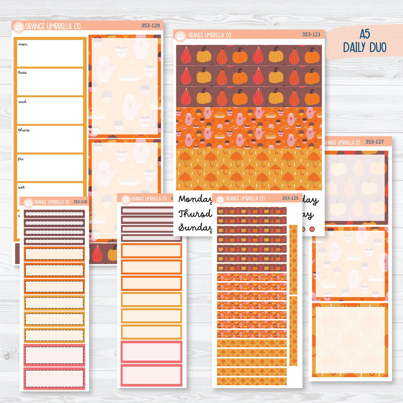 Autumn Vibes Kit | A5 Daily Duo Planner Kit Stickers | Fall Around | 353-121