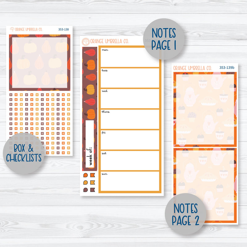 Autumn Vibes Kit | 7x9 Daily Duo Planner Kit Stickers | Fall Around | 353-131