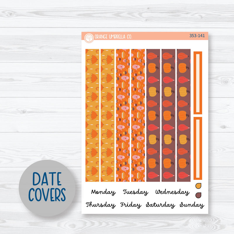 Autumn Vibes Kit | A5 Plum Daily Planner Kit Stickers | Fall Around | 353-141