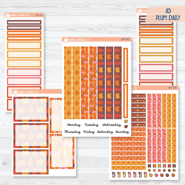 Autumn Vibes Kit | A5 Plum Daily Planner Kit Stickers | Fall Around | 353-141