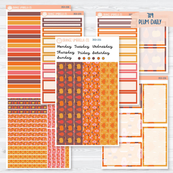 Autumn Vibes Kit | 7x9 Plum Daily Planner Kit Stickers | Fall Around | 353-151