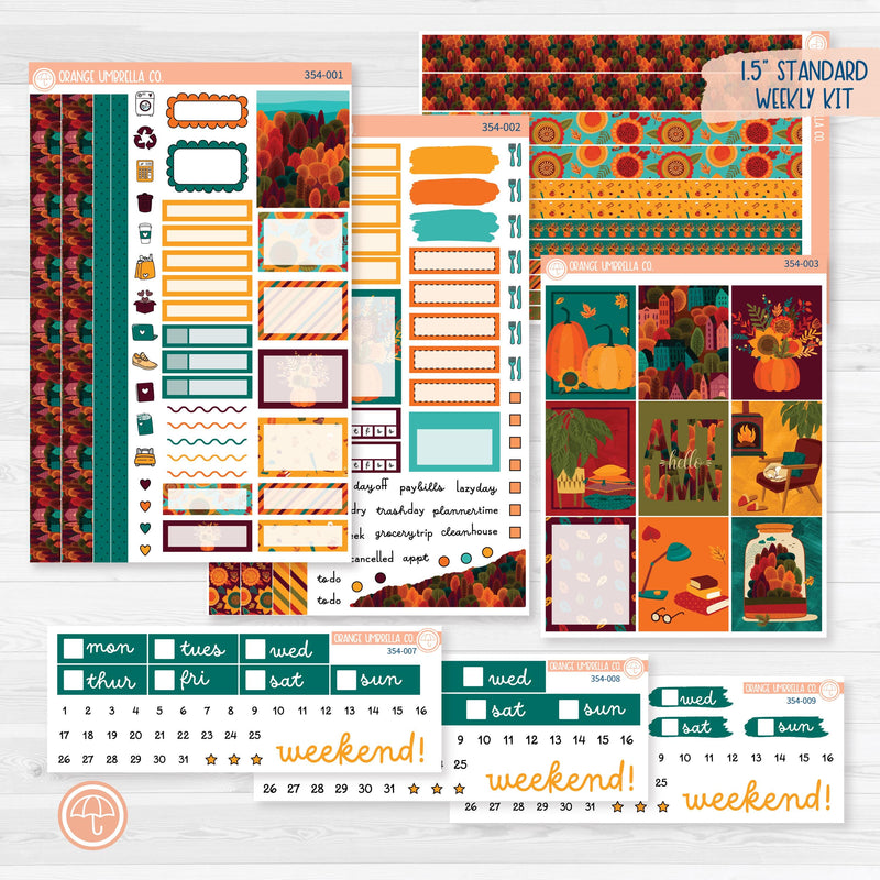 Fall Foliage Kit | Weekly Planner Kit Stickers | Autumn Jewels | 354-001